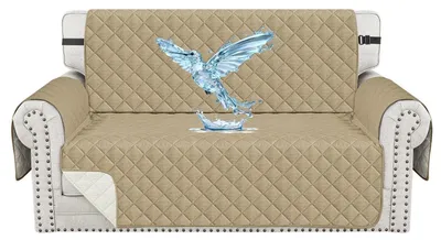 Immagine prodotto di Copridivano per 2 posti, impermeabile, resistente ai graffi, antiscivolo, color kaki, con tasche laterali