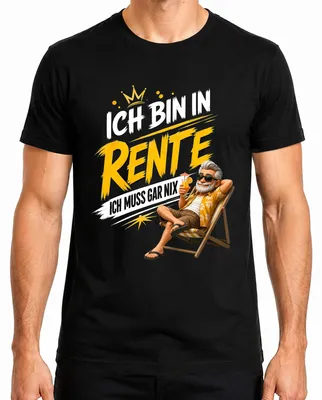 Imagen del producto de Camiseta para hombre, color , talla 3XL. Frase: "Estoy jubilado, no tengo que hacer nada". (Estilo sarcástico, para jubilados)