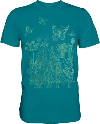 Produktbild von Natur Wiese Frauen Schmetterling Baum T-Shirt – Diva Blue / XL