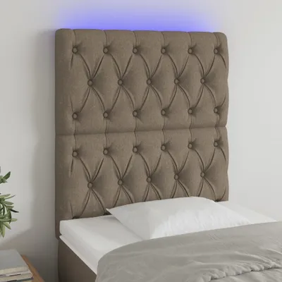Produktbild von Robuste Bettkopfteil - Dezentem Design - LED Kopfteil Taupe 80x7x118/128 cm Stoff - 63449
