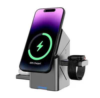 Produktbild von Automatisches magnetisches Multifunktions-3-in-1-Wireless-Ladegerät für iPhone 17, 16, 15, 14, 13 Pro Max, iWatch und AirPods