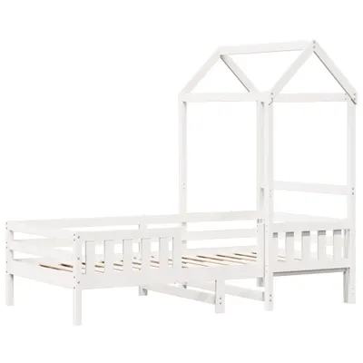 Zdjęcie produktu dla Łóżko Drewniane 80x200 Białe Rama Łóżka ze Stelażem do Sypialni