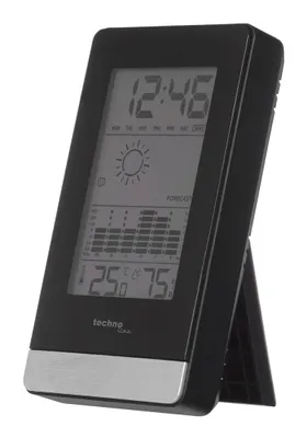 Produktbild von Technoline WS 9125, Schwarz, Silber, Innen-Hygrometer, Innen-Thermometer, Hygrometer, Thermometer, Hygrometer, Thermometer, AAA Micro LR03, 66 mm