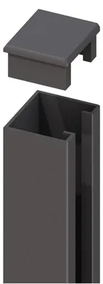 Produktbild von TraumGarten Anthrazit 2 Meter SYSTEM U Montageprofil, Einzelprofiladapter, Montageprofil fuer Zaunfelder, flexible Montage an Torpfosten und Waenden, einfache Einsetzmontage