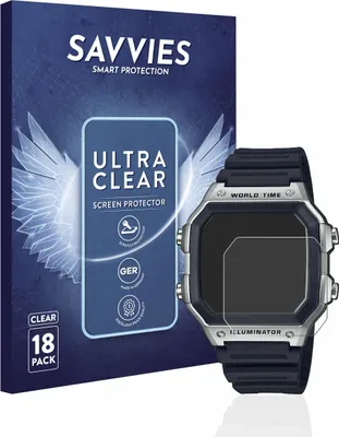 Produktbild von 18x Für Casio AE-1200WH Schutzfolie Savvies Displayschutz Display Schutz Folie Klar Transparent