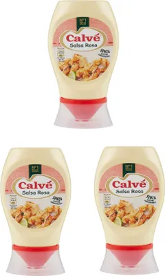 Produktbild von 3x Calve Calvè Salsa rosa mayo Fritessoße Soße Sauce squeeze 225ml