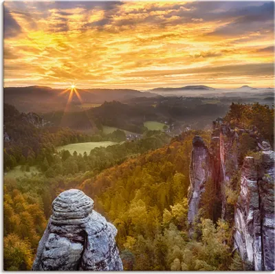 Produktbild von ARTland Leinwandbild Sächsische Schweiz Ferdinandstein Größe: 50x50 cm