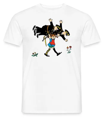 Produktbild von Spreadshirt Pippi Langstrumpf Pippi Und Die Polizei Männer T-Shirt, L, Weiß