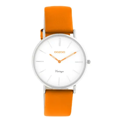 Produktbild von Oozoo Damen Lederarmband Uhr Vintage Series orange Analog Quarzuhr UOC20283