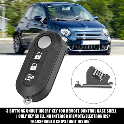 Image de Coque De Clé À Distance Sans Clé À 3 Boutons pour Fiat 500 2012-2015