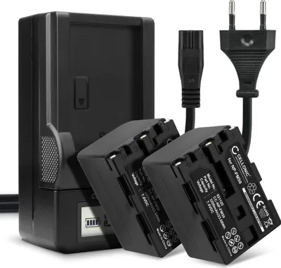 Image de CELLONIC 2x Batterie pour Appareil photo Compatible avec Sony CCD-TRV106, CCD-TRV107, CCD-TRV108, NP-FM30 - (3200mAh, 7.4V) + Chargeur
