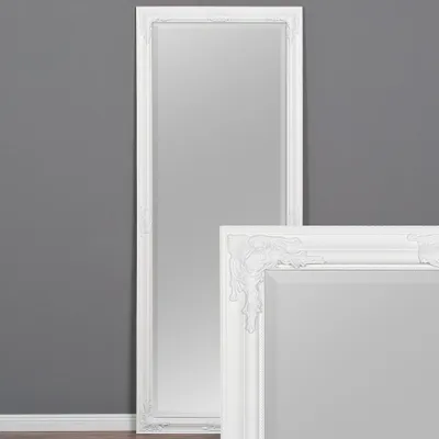 Produktbild von Eleganter Barock Spiegel BESSA 180x60cm weiß-matt Holzrahmen