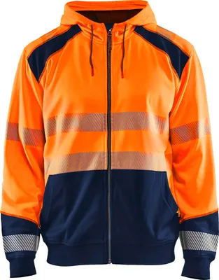 Produktbild von Blakläder High Vis Kapuzensweater 3546 2528 in zwei Farben, Farbe:orange/marineblau, Größe:XS