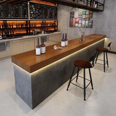 Produktbild von Theke Industriestil-Kassentheke Restaurant-Bar Bar-Theke Empfangstheke Rezeption Kasse Bar 250*60*100cm Grau【CTSN 250】