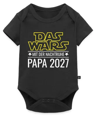 Produktbild von Spreadshirt Das Wars Mit Der Nachtruhe Papa 2027 Kurzarm Tages Baby Body, 74 (6-9 M.), Schwarz