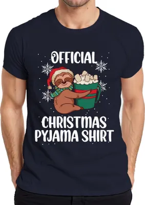 Produktbild von Official Christmas Pyjama Faultier - Weihnachten Weihnachtsgeschenk Christmas Herren T-Shirt, Navy, L