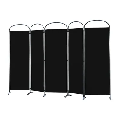 Zdjęcie produktu dla Angel Living 5-częściowy parawan wewnętrzny, przegroda, składana przegroda, parawan wewnętrzny na taras lub balkon, 280 x 182 cm, czarny