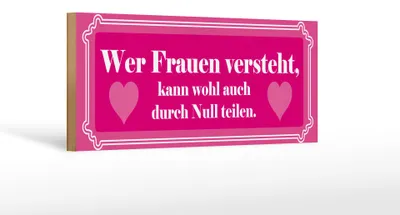 Produktbild von Holzschild Spruch 27x10cm Wer Frauen versteht