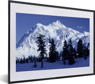 Produktbild von MuchoWow® MuchoWow® Gerahmtes Poster Berg mit ewigem Schnee 40x30 cm - Poster mit zchwarzem Bilderrahmen - Bilderrahmen - Poster im Rahmen