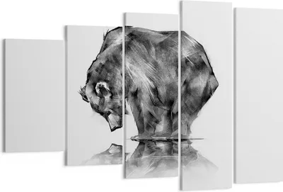 Produktbild von Bild auf Leinwand - Leinwandbild - Bär Tier - 150x100cm - Wand Bild - Wanddeko - Wandbilder - Leinwanddruck - Bilder - Kunstdruck - Wanddekoration - Leinwand bilder - Wandkunst - EG150x100-3921