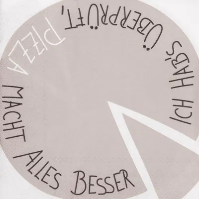 Produktbild von Räder Serviette 33x33cm, Pizza macht alles besser