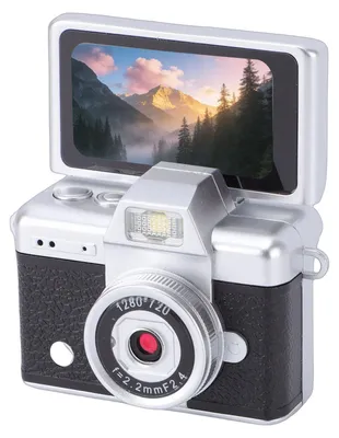 Obrázek produktu pro Digitální vlogovací kamera s CCD snímačem, 1,47palcový HD displej, výklopný displej, retro styl, miniaturní videokamera