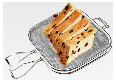 Produktbild von Sandwich Backnetz aus Edelstahl für Grillen und Backen, hitzebeständig und leicht zu reinigen, geeignet für Haushalt und Gastronomie