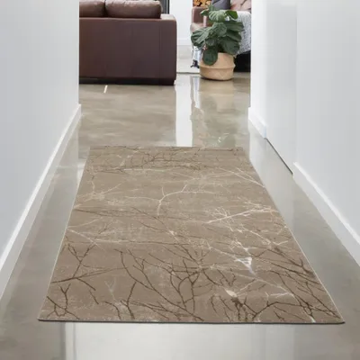 Immagine prodotto di Tappeto moderno di design con nodi lucidi astratto beige Dimensioni - 80 x 150 cm