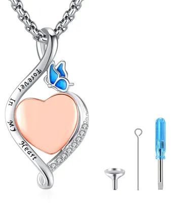 Image de Solidchoice - Collier urne pour cendres, cœur en argent sterling 925