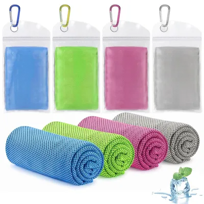 Immagine prodotto di Asciugamani rinfrescanti, assorbenti, 100 x 30 cm, confezione da 4, ideali per lo sport e i viaggi