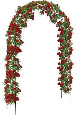Produktbild von Rosenbogen - Gartenbogen für Kletterpflanzen - Metall 240 x 140 x 38 cm - Schwarz