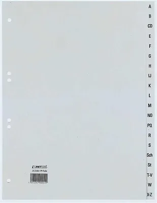 Obrázek produktu pro Rexel 25240481, Abecední indexové štítky, Polypropylen (PP), Šedá, A4, 226 mm, 297 mm