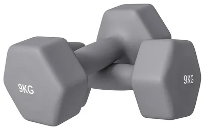 Immagine prodotto di Set 2 Manubri Palestra 9 kg Pesi esagonali per Allenamento Grigio