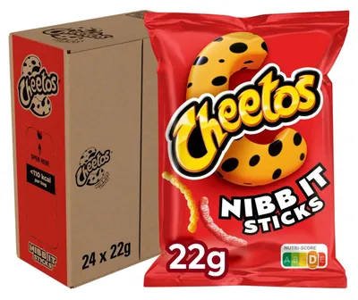 Immagine prodotto di Cheetos Nibb-it Sticks Naturel Chips, 24 x 22g, bastoncini di mais croccanti, snack