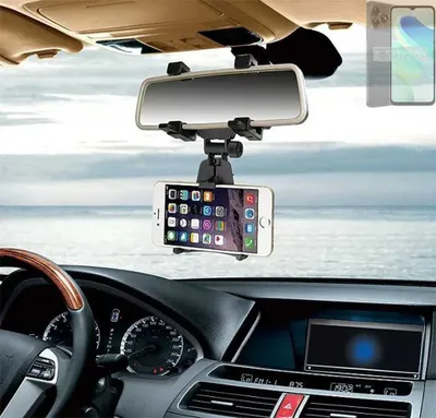 Produktbild von K-S-Trade Smartphone Halterung kompatibel mit UMIDIGI G5C Rückspiegel Halterung schwarz Auto Halterung KFZ Halter