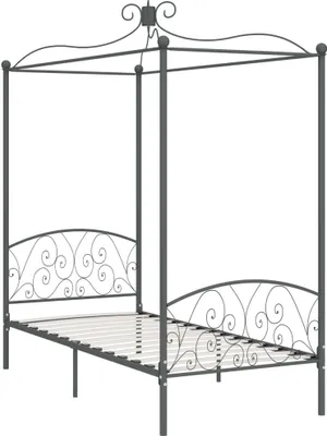 Immagine prodotto di Letto a Baldacchino Grigio in Metallo 90x200 cm