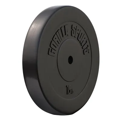 Produktbild von GORILLA SPORTS® Hantelscheiben - 15kg Gewichte, 30mm Bohrung, aus Kunststoff - Gewichtsscheiben, Hantelscheiben-Set, Hanteln