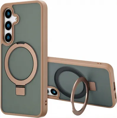 Zdjęcie produktu dla Accezz Ring Stand Backcover z MagSafe dla Samsung Galaxy S24 Plus - brązowy