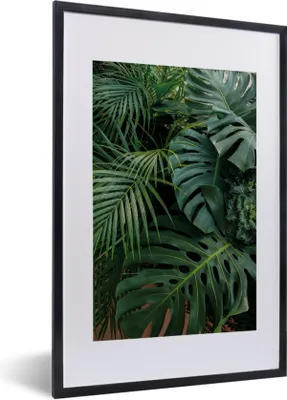 Produktbild von MuchoWow® MuchoWow® Gerahmtes Poster Pflanzen - Dschungel - Blätter - Tropisch 40x60 cm - Poster mit zchwarzem Bilderrahmen - Poster in Rahmen