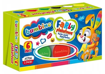 Produktbild von Bambino Plakatfarben 6 Farben 20 ml Schulmalfarben Kinder