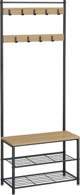 Obrázek produktu pro Kovová předsíňová stěna INDUSTRY 175 cm, černá/dub sonoma