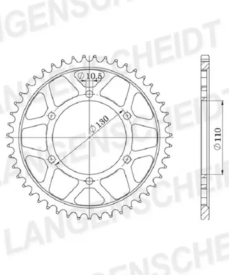 Produktbild von Alu-Kettenrad Supersprox 530 - 45Z (rot) RAL-479:45-RED|ID 110,0 LK 130,0 6-Loch