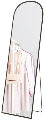 Image de Miroir Stahandel - Grand miroir mural et miroir de courtoisie - Design moderne - 50 x 1,6 x 161 cm - Noir