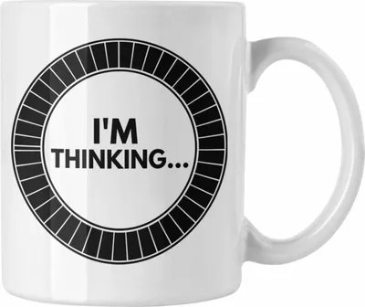 Produktbild von Trendation - Lustige Gamer Tasse Zocker Geschenk Gamer Gamergirl Geschenkidee Geburtstag I'm Thinkin (Weiß)