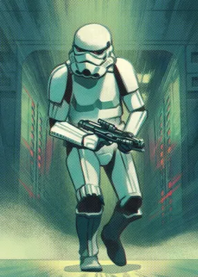 Produktbild von Disney Fototapete Mandalorian Stormtrooper Print Blau und Grün - 610736 - 200 x 280 cm