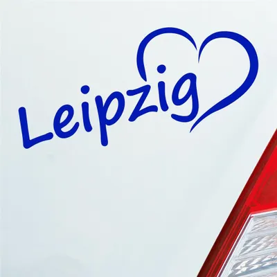 Produktbild von Auto Aufkleber Leipzig Herz Stadt City Liebe Love Heimat 18,5x8 cm Dunkelblau Sticker Heckscheibenaufkleber