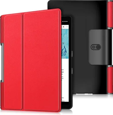 Image de Cazy Housse pour Tablette compatible avec Lenovo Yoga Smart Tab - Étui TriFold Bookcase - Rouge