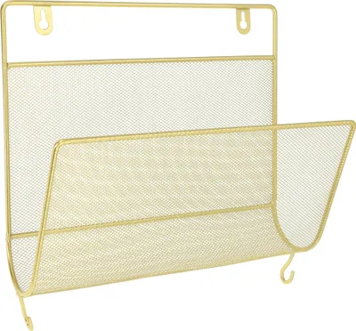 Produktbild von QUVIO Magazin Wandhalterung Organizer - Zeitungsständer oder Nachlagerung für an der Wand - Zeitungsfach - Lesefach - Magazinfach - Zeitschriftenhalter - Gold