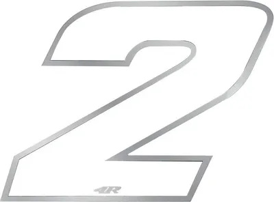 Obrázek produktu pro Nálepka s číslem závodu pro motocykl "2" bílá 27 x 37 mm