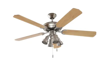Produktbild von Deckenventilator N416 Steel-Star 132 cm mit Beleuchtung und Zugschnüren